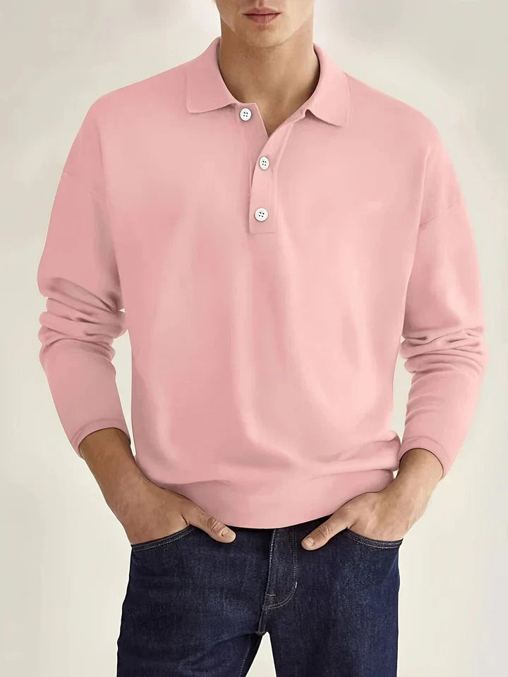 Polo à manches longues moderne pour homme