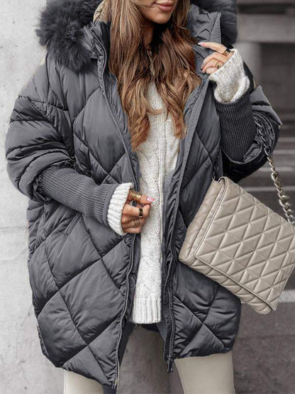 Veste classique pour femme à capuche en coton