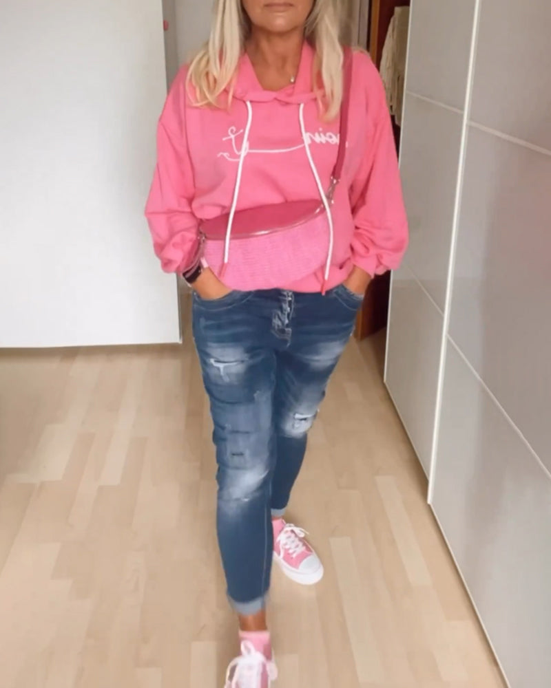 Sweat à capuche Marine Ancre