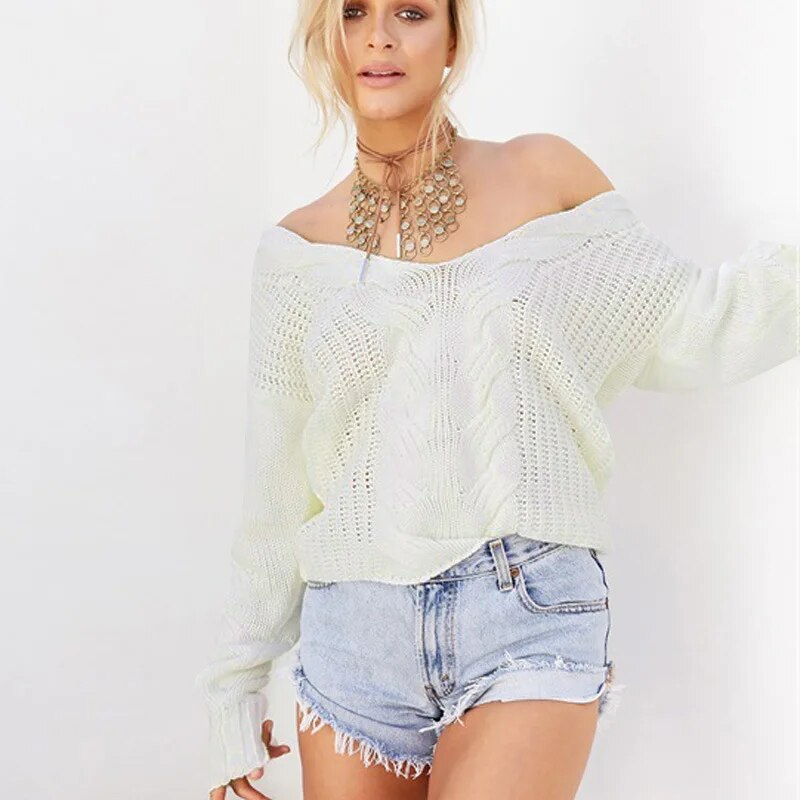 Damen Oversize Pullover Langärmlig Weich - IdealeKleiden
