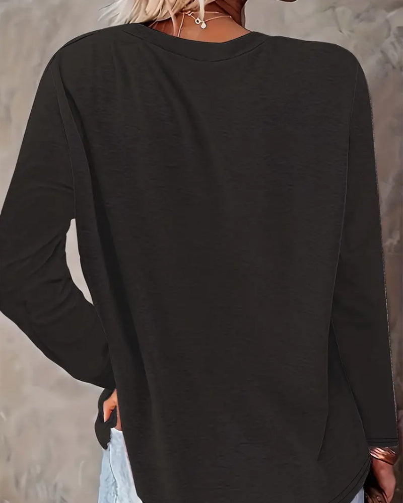 Weihnachtsshirt Langarm Rundhals Schneemann Motiv - IdealeKleiden