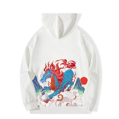 Sweat à capuche élégant motif dragon