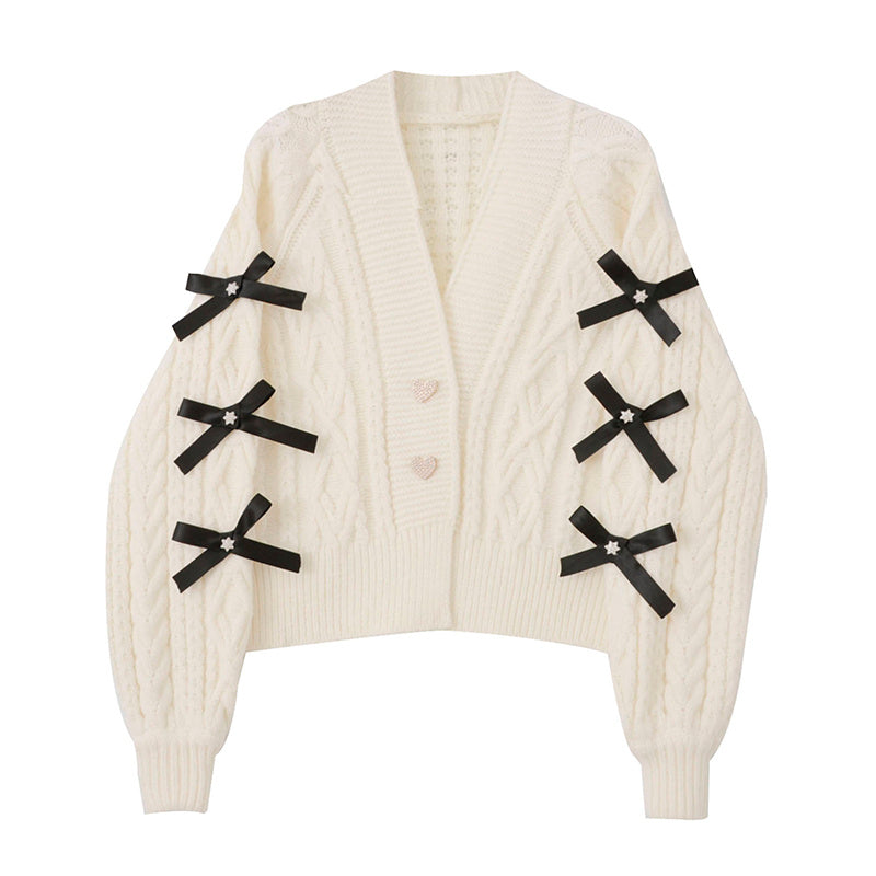 Cardigan élégant femme, détail noeud
