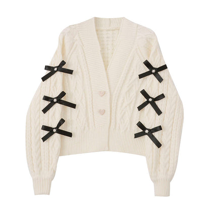 Cardigan élégant femme, détail noeud