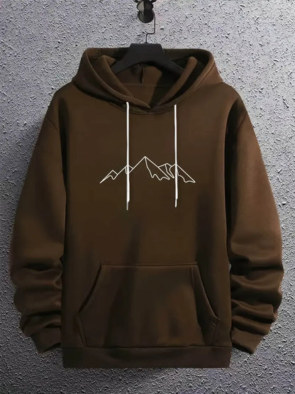 Sweat à capuche pour homme Motif Montagne Tendance