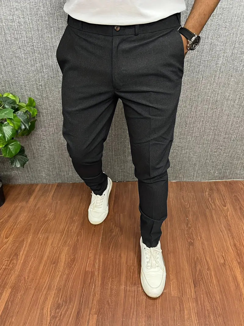 Pantalon de costume semi-formel slim pour homme