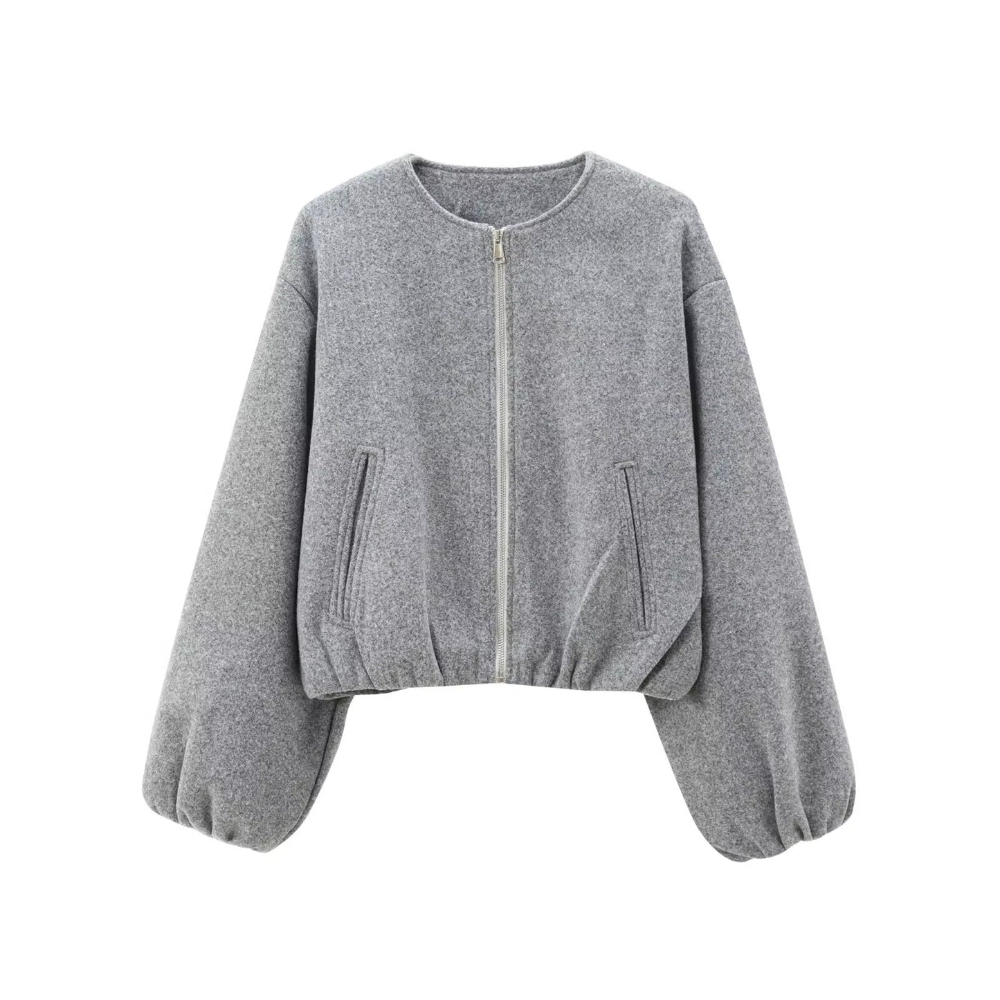 Blouson aviateur court zippé pour femme