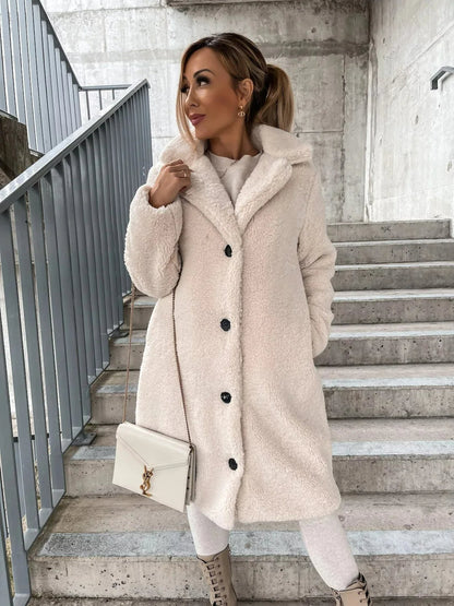 Élégant trench-coat en peluche pour femme