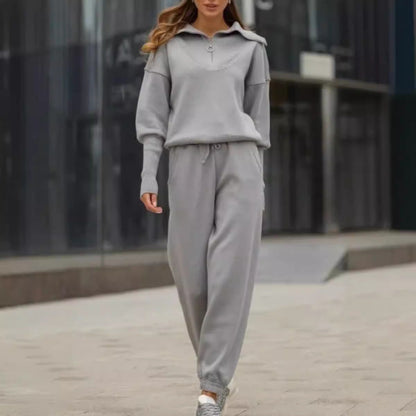 Ensemble décontracté confortable avec pull zippé