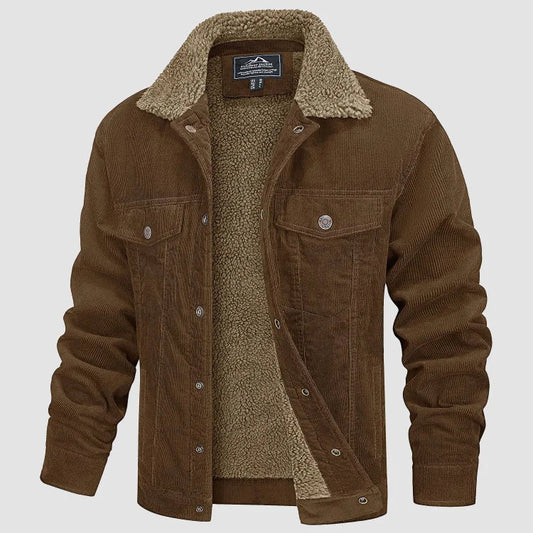 Herren Cordjacke Warm Isoliert Stilvoll - IdealeKleiden