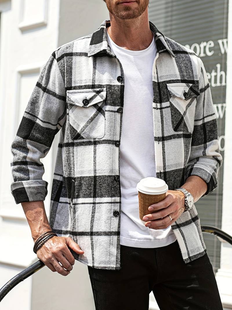 Veste pour homme motif carreaux style moderne