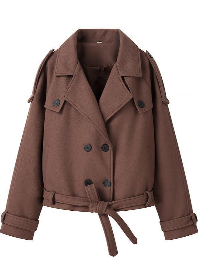 Robe classique pour femme | Court style trench-coat ceinturé