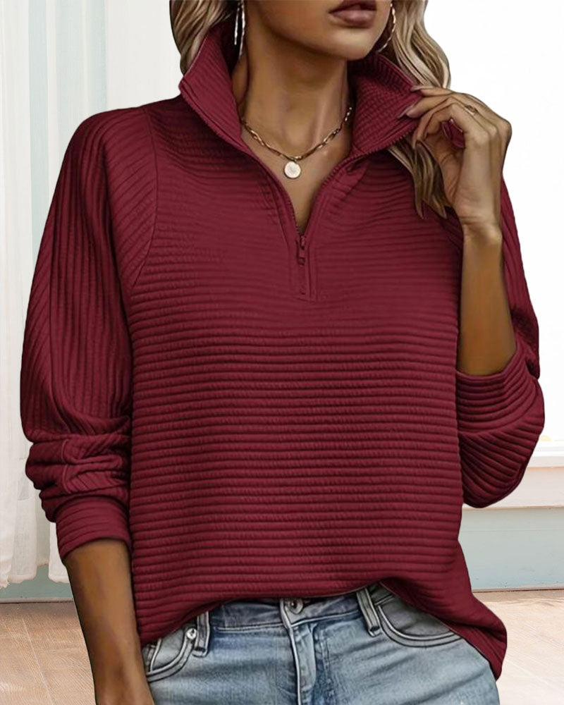 Robe élégante unie à fermeture éclair