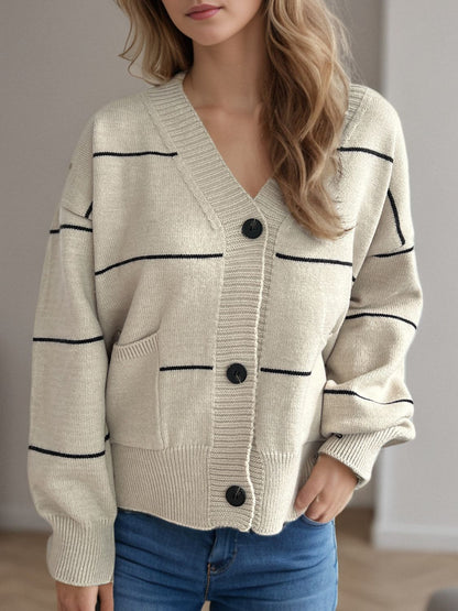 Cardigan tendance col V manches longues