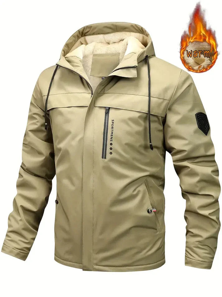 Veste d'hiver homme chaude et isolée avec doublure en fourrure et poches