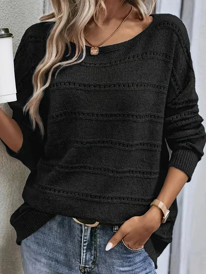 Pull en maille lilas à manches longues pour femme