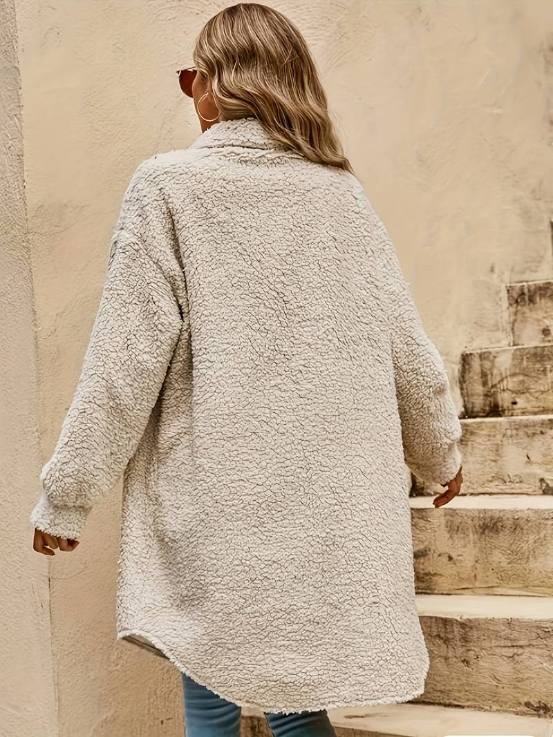 Weicher Wintermantel Teddylook Warm & Kuschelig - IdealeKleiden