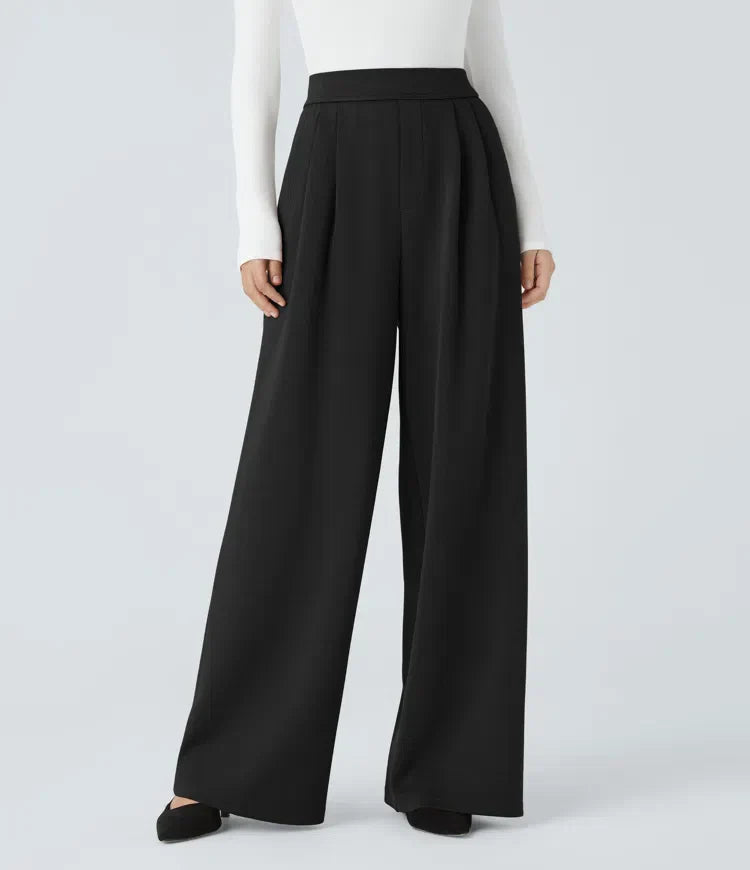 Pantalon élégant taille haute pour femme