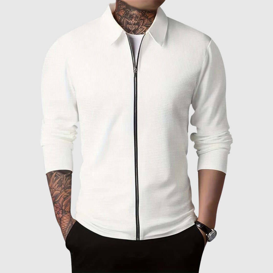 Veste gaufrée chaude zippée pour homme