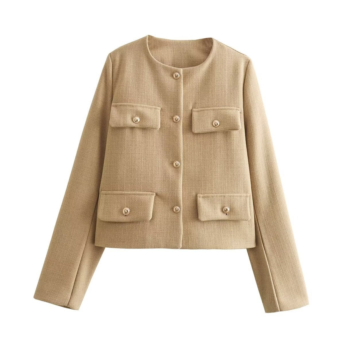 Élégante veste blazer, col montant