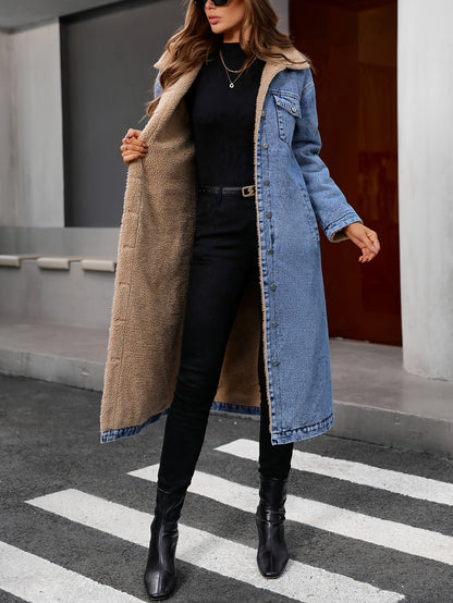 Kurze Blaue Jeansjacke Damen Trendy - IdealeKleiden