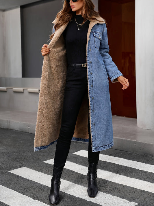 Kurze Blaue Jeansjacke Damen Trendy - IdealeKleiden