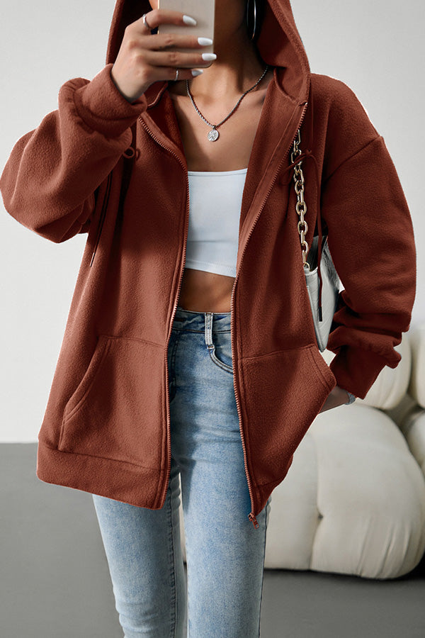Gilet pull confortable à capuche