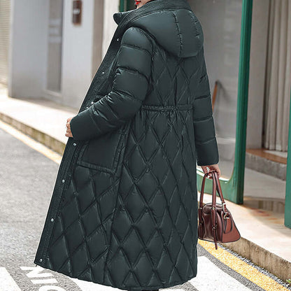 Veste d'hiver matelassée pour femme, chaude, à capuche