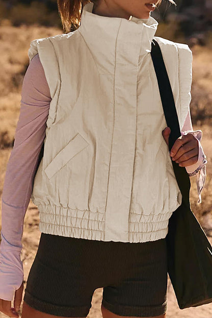 Veste sans manches tendance avec col montant