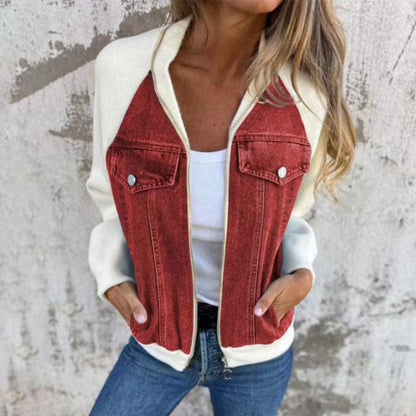 Veste en jean femme tendance classique décontractée