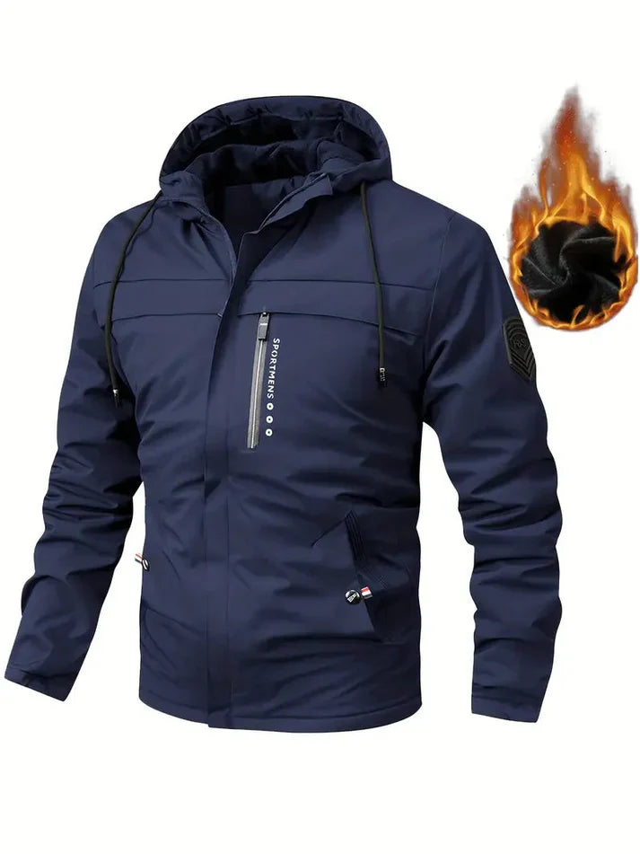 Veste d'hiver homme chaude et isolée avec doublure en fourrure et poches