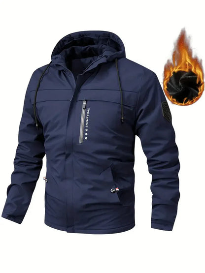 Veste d'hiver homme chaude et isolée avec doublure en fourrure et poches