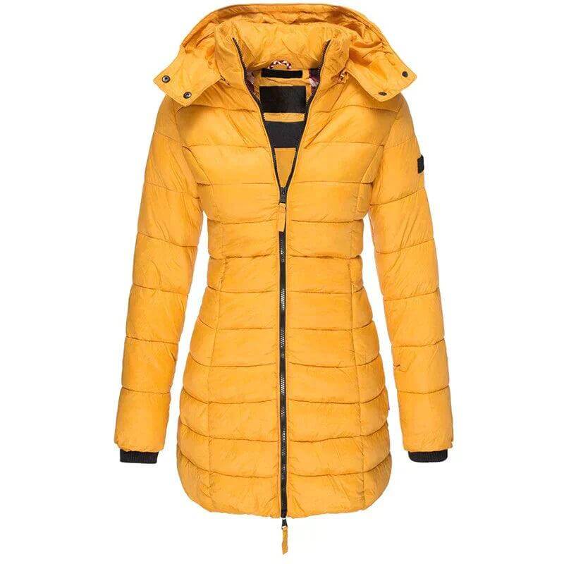 Parka d'hiver long en duvet pour femme avec capuche