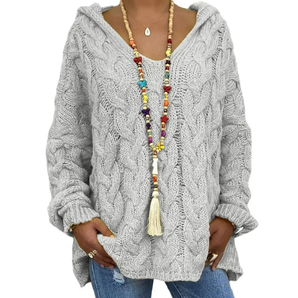 Stylische Damenhoodie V-Ausschnitt - IdealeKleiden
