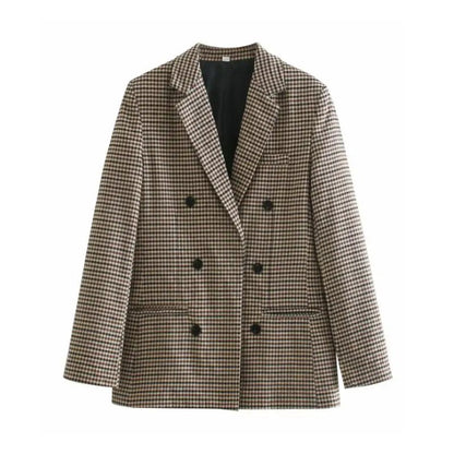 Blazer élégant à carreaux pour femme