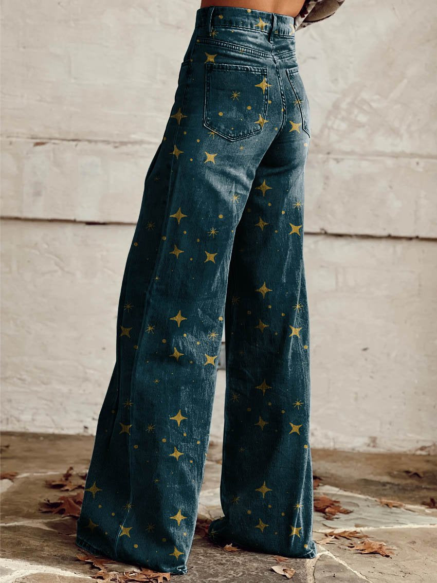 Stilvolle Frauenhose Sternenmuster Elegant - IdealeKleiden