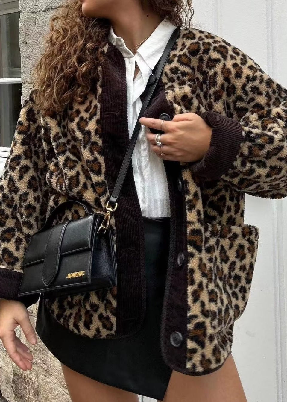 Leopardenmuster Jacke Damen Elegant - IdealeKleiden