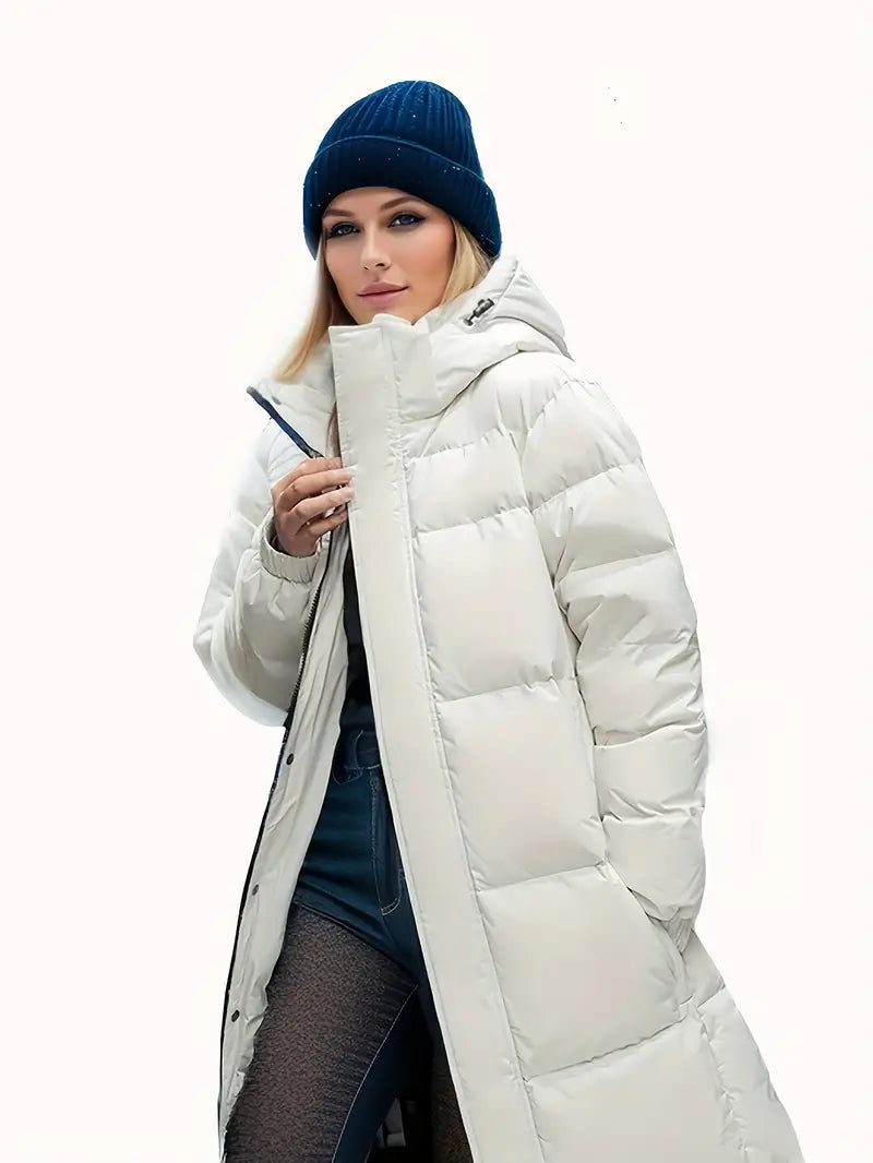 Manteau long d'hiver en duvet chaud pour femme