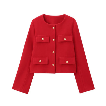 Élégante veste blazer, col montant