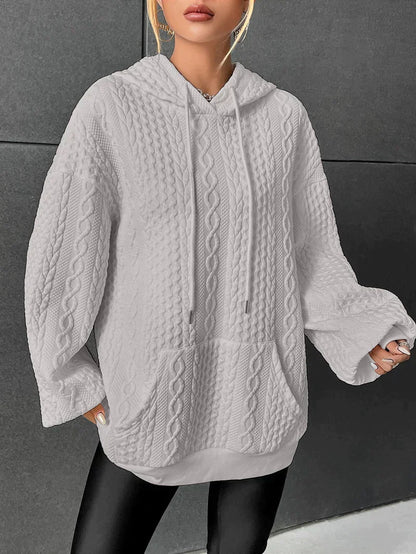 Pull surdimensionné capuche cordon de serrage oversize