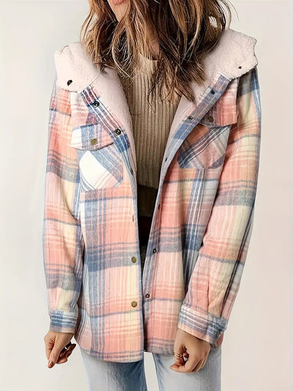 Veste à carreaux mode Fermeture éclair
