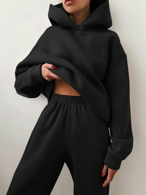 Ensemble pull à capuche chaud d'hiver