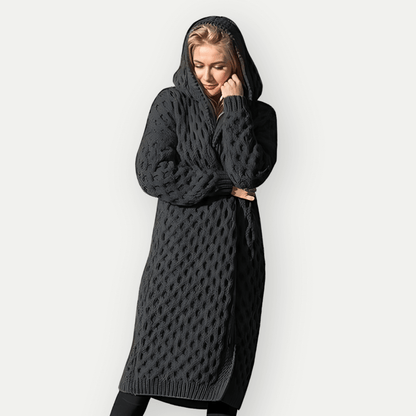 Veste d'hiver pour femme à manches longues et à capuche