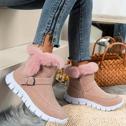 Bottine chaude avec doublure douce pour femme