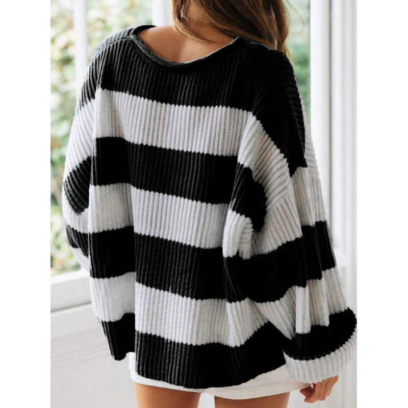 Streifenpullover Damen Modern Chic - IdealeKleiden