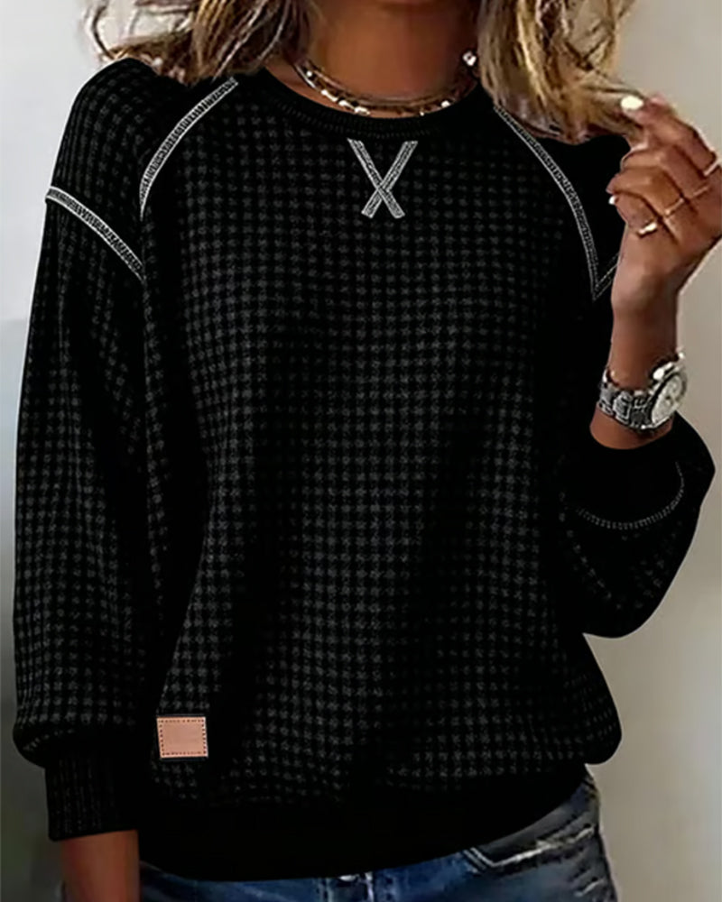Robe femme col rond moderne contraste
