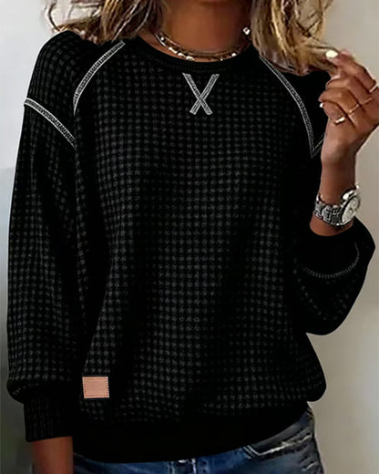 Robe femme col rond moderne contraste
