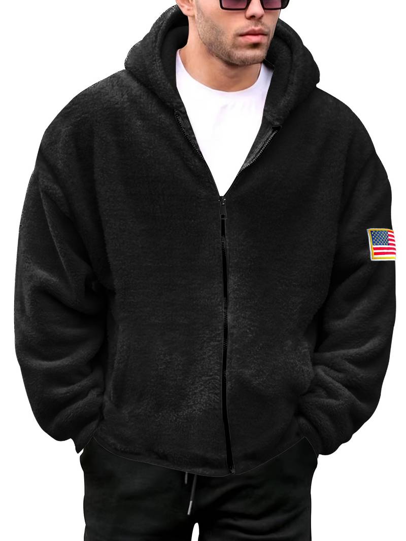 Herren Winterjacke Warm ZIP Up Amerika Style - IdealeKleiden