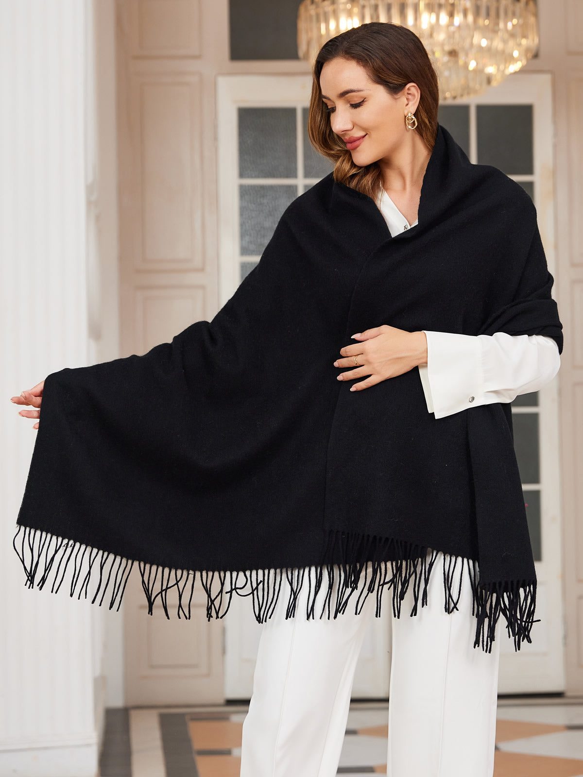 Écharpe en laine élégante de luxe pour femme