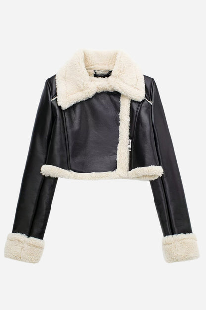 Blouson similicuir court et tendance